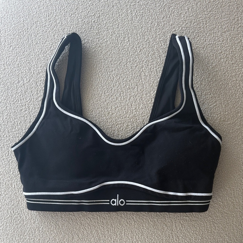 ALO Yoga Airbrush Heart Throb Bra Black/White